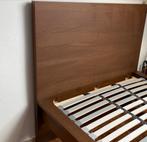 Houten eenpersoons Bedframe, Ophalen, 90 cm, Eenpersoons, Bruin