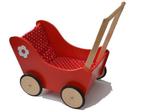 Houten poppenwagen poppenkar kinderwagen rood, Nieuw, Ophalen of Verzenden, Duw- of Trekspeelgoed