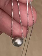 9 karaat witgouden ketting met tahitiparel, Sieraden, Tassen en Uiterlijk, Ophalen of Verzenden, Zo goed als nieuw, Wit, Goud