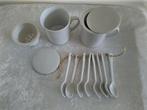 keramische thee mokken met lepeltjes., Keramiek, Nieuw, Ophalen of Verzenden, Overige stijlen