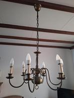 Hanglamp of kroonluchter met 6 lampen, Ophalen, Gebruikt, 50 tot 75 cm, Klassiek