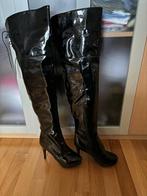 Hoge nieuwe sexy zwart lak over de knielaarzen 70 cm, Nieuw, Hoge laarzen, Zwart, Verzenden