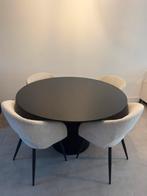 Ronde eettafel met 4 stoelen, Huis en Inrichting, Tafels | Eettafels, Ophalen of Verzenden, Rond, 100 tot 150 cm