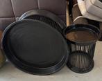 set bamboetafels (salon- en bijzettafel), Huis en Inrichting, Ophalen, Gebruikt, 50 tot 100 cm, 50 tot 75 cm