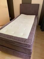 Boxspring met topper, 100 cm, Ophalen of Verzenden, Eenpersoons, Bruin