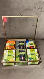 Gouden glazen theedoos gevuld met pickwick thee, Ophalen of Verzenden, Zo goed als nieuw, 50 tot 100 cm, Minder dan 50 cm