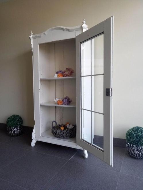 Mooie oude vitrinekast, Huis en Inrichting, Kasten | Buffetkasten, Gebruikt, 150 tot 200 cm, 50 tot 100 cm, 25 tot 50 cm, Met deur(en)