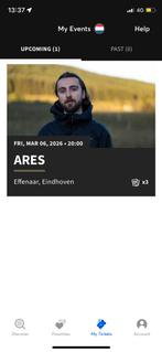 Tickets Ares Effenaar 3x, Drie personen of meer, Maart