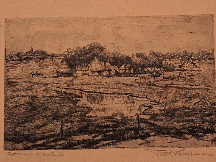 Ets van Toon Pluijmers, Antiek en Kunst, Kunst | Etsen en Gravures, Ophalen of Verzenden