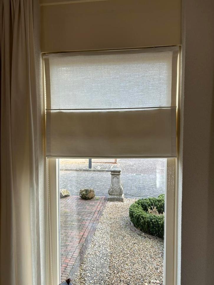 Vouwgordijnen wit/ creme, Huis en Inrichting, Stoffering | Gordijnen en Lamellen, Gebruikt, 150 tot 200 cm, 150 tot 200 cm, Wit