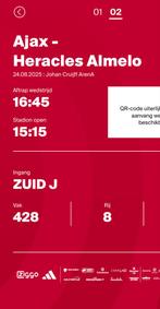 Ajax - Heracles Vak 428, Tickets en Kaartjes, Eén persoon, Augustus
