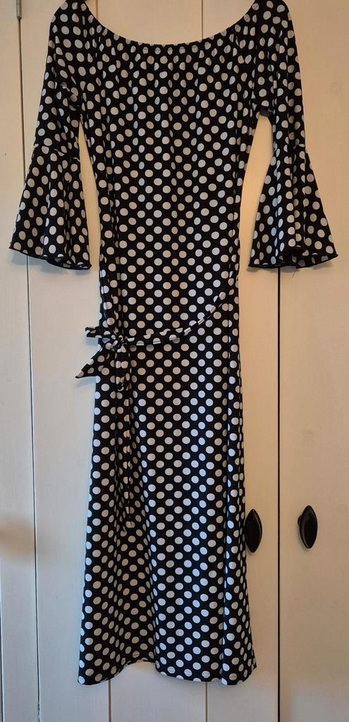 Studio Anneloes Polkadot Jurk - Maat L, Kleding | Dames, Jurken, Zo goed als nieuw, Maat 42/44 (L), Zwart, Onder de knie, Ophalen of Verzenden