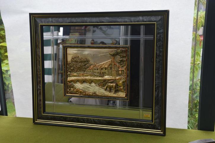 Italiaanse Creazioni Artistche Grote 925 zilveren spiegel, Huis en Inrichting, Woonaccessoires | Spiegels, Gebruikt, 50 tot 75 cm