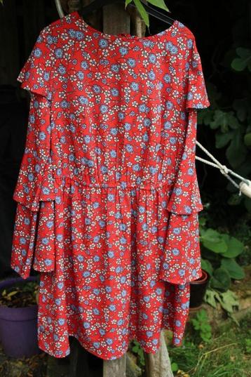 Leuk zomers rood gebloemd jurkje van New Look maat 40 beschikbaar voor biedingen