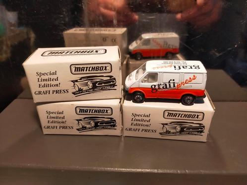 Matchbox Ford Transit "Grafipress" Promo model+ lege doosjes, Hobby en Vrije tijd, Modelauto's | 1:87, Nieuw, Bus of Vrachtwagen