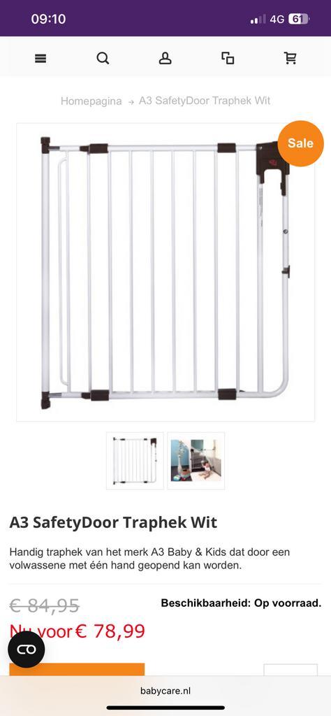 A3 safetydoor traphekje, Kinderen en Baby's, Traphekjes, Ophalen of Verzenden
