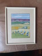 aquarel Marceau Doux-Sillas Provence Frankrijk Lineair land, Antiek en Kunst, Ophalen