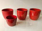 4 rode bloempotten, Tuin en Terras, Bloempotten, Rond, Ophalen of Verzenden, Zo goed als nieuw, Aardewerk
