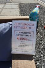 Showroomuitverkoop: loungebank Steigerhout met kussens, 6 zitplaatsen, Steigerhout, Ophalen of Verzenden, Zo goed als nieuw