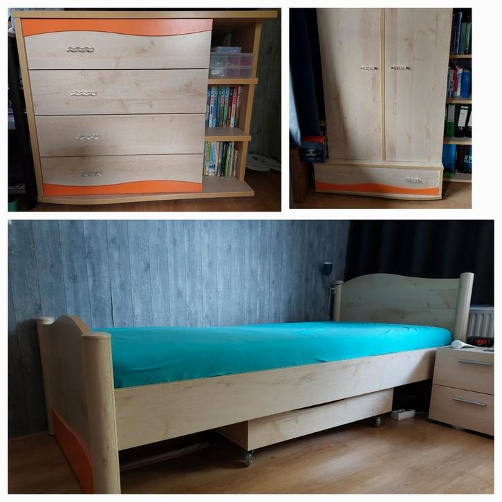 Mooie 3 delige kinderkamer van Gautier bed/ kast/ ladekast, Huis en Inrichting, Slaapkamer | Complete slaapkamers, Zo goed als nieuw