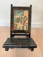 Vintage Rajasthani Indiase handbeschilderde houten stoeltje, Ophalen of Verzenden