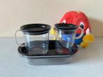 NIEUWSTAAT roomstel met bonbonschaaltje TUPPERWARE ZWART, Huis en Inrichting, Keuken | Tupperware, Ophalen of Verzenden, Zo goed als nieuw