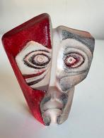 Vintage Zweeds Mats Jonasson ‘Domina’ Glasobject Rood Grijs, Antiek en Kunst, Ophalen of Verzenden