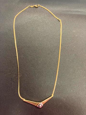 Gouden ketting met brilljant beschikbaar voor biedingen