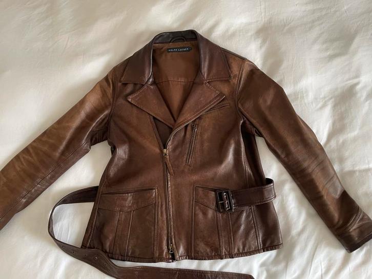 Ralph Lauren Dames Leren Jack, Kleding | Heren, Jassen | Zomer, Gedragen, Overige maten, Bruin, Verzenden