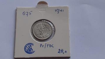 zilveren 25 cent Wilhelmina 1941 beschikbaar voor biedingen