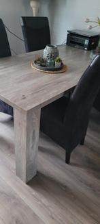 Eettafel 6 persoons. Licht/grijs eiken, Huis en Inrichting, Tafels | Eettafels, Gebruikt, 100 tot 150 cm, Ophalen of Verzenden