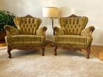 set van 2 vintage barok fauteuils / éénzitten/ clubzetels, Ophalen