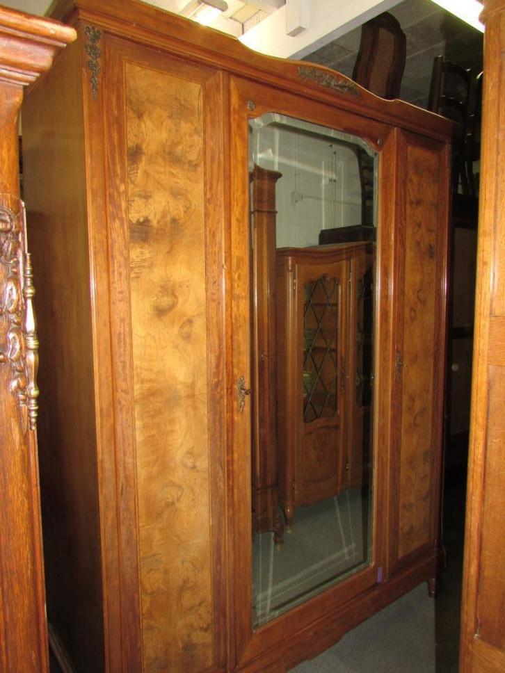 antieke wortelnoten linnenkast kleerkast hang leg   395,00, Huis en Inrichting, Kasten | Kledingkasten, Zo goed als nieuw, 200 cm of meer