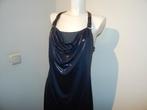 Marccain ijs blauwe jurk leren schouder banden glans N5 42, Blauw, Maat 42/44 (L), Ophalen of Verzenden, Zo goed als nieuw