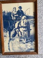 boer en boerin sphinx Maastricht 6 tegels delfts blauw, Ophalen of Verzenden