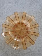 Art deco, schaal, amberkleurige glas, Ophalen of Verzenden