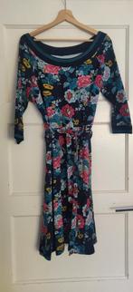 Retro warme King Louie jurk met bloem patroon  XL, Blauw, Maat 42/44 (L), Ophalen of Verzenden, Knielengte