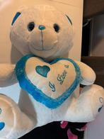 Groot blauw/wit I Love You knuffel 100cm, Ophalen of Verzenden, Zo goed als nieuw, Stoffen beer, Overige merken