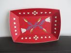 Deens houten design vintage dienblad, rood met bloemen, Ophalen of Verzenden, Huis en Inrichting