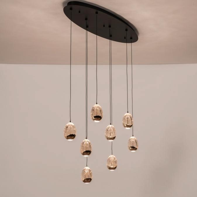 hanglamp led ei glas lamp amber tafel eethoek eettafel lamp, Huis en Inrichting, Lampen | Hanglampen, Nieuw, Minder dan 50 cm