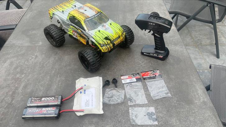 Himoto emxt-1, Hobby en Vrije tijd, Modelbouw | Radiografisch | Auto's, Gebruikt, Auto offroad, Elektro, Schaal 1:10, RTR (Ready to Run)