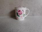 Mok 9,5x8,5 cm.en deksel Roos Fine Bone China Cha Cult, Ophalen of Verzenden, Porselein, Overige stijlen, Kop(pen) en/of Schotel(s)