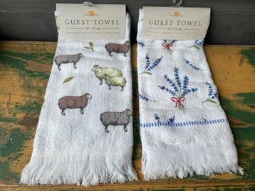 Handdoekjes gastendoekjes lavendel schaap haas roos teckel beschikbaar voor biedingen