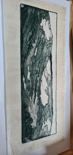 Houtsnede  Arie Zonneveld  Duinlandschap zeldzaam, Antiek en Kunst, Ophalen of Verzenden