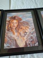 Indianen portretten 6 verschillenden mooie Indianen port, Antiek en Kunst, Kunst | Schilderijen | Klassiek, Ophalen of Verzenden