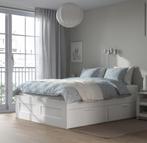 Ikea Brimnes 2persoons bed, Ophalen, Wit, Tweepersoons, Zo goed als nieuw