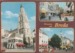 BREDA Kerk Winkelstraat Markt Groeten, Verzamelen, Ansichtkaarten | Nederland, Ongelopen, Noord-Brabant, Verzenden, 1980 tot heden