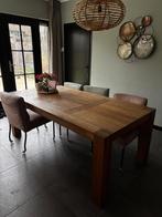 Massief eiken houten tafel, Ophalen, Gebruikt, Eikenhout, 200 cm of meer