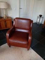 Bruin leren Fauteuils / stoelen in nieuwstaat, Huis en Inrichting, Fauteuils, Ophalen, Zo goed als nieuw, Leer, 75 tot 100 cm