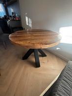 Mooie ronde mango houten eettafel 120 cm doorsnede, Rond, Ophalen of Verzenden, Zo goed als nieuw, Vier personen